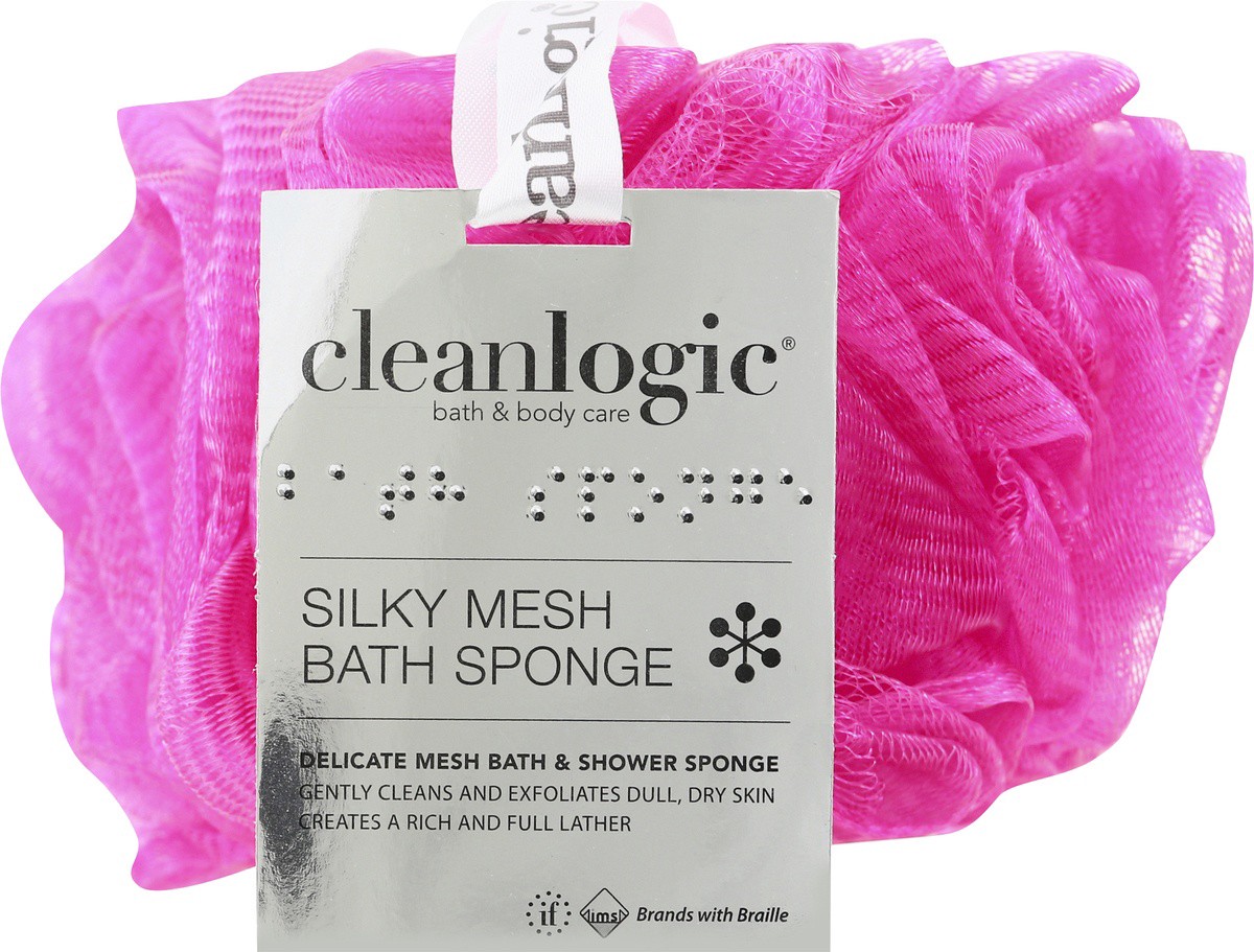 slide 6 of 7, Cleanlogic Silky Mesh Bath Sponge, 1 ct