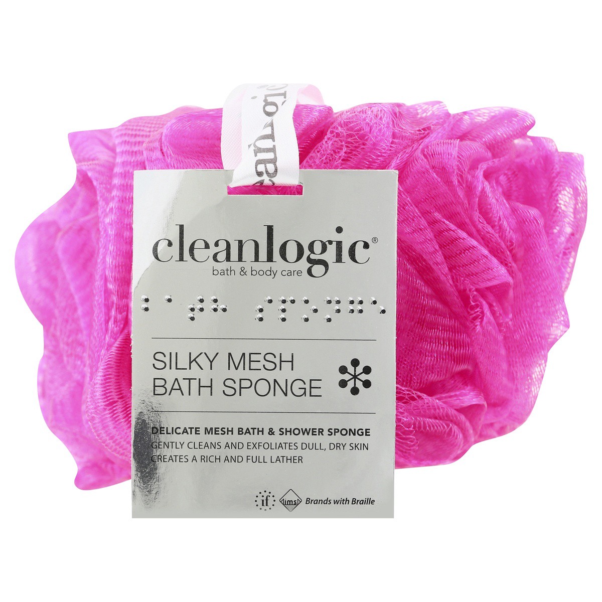 slide 1 of 7, Cleanlogic Silky Mesh Bath Sponge, 1 ct