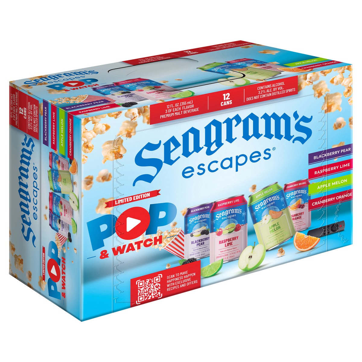 slide 9 of 9, Seagram's Italian Ice Variety Pack - 12pk/12oz cans, 144 fl oz