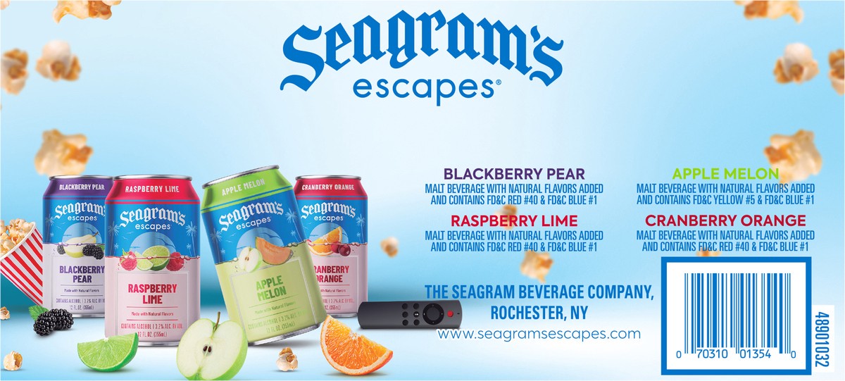 slide 2 of 9, Seagram's Italian Ice Variety Pack - 12pk/12oz cans, 144 fl oz