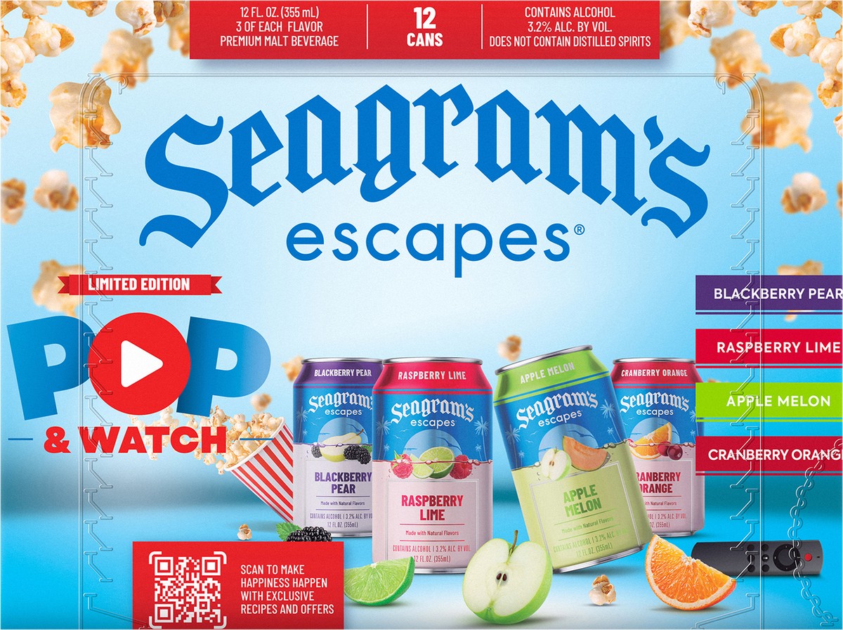 slide 4 of 9, Seagram's Italian Ice Variety Pack - 12pk/12oz cans, 144 fl oz