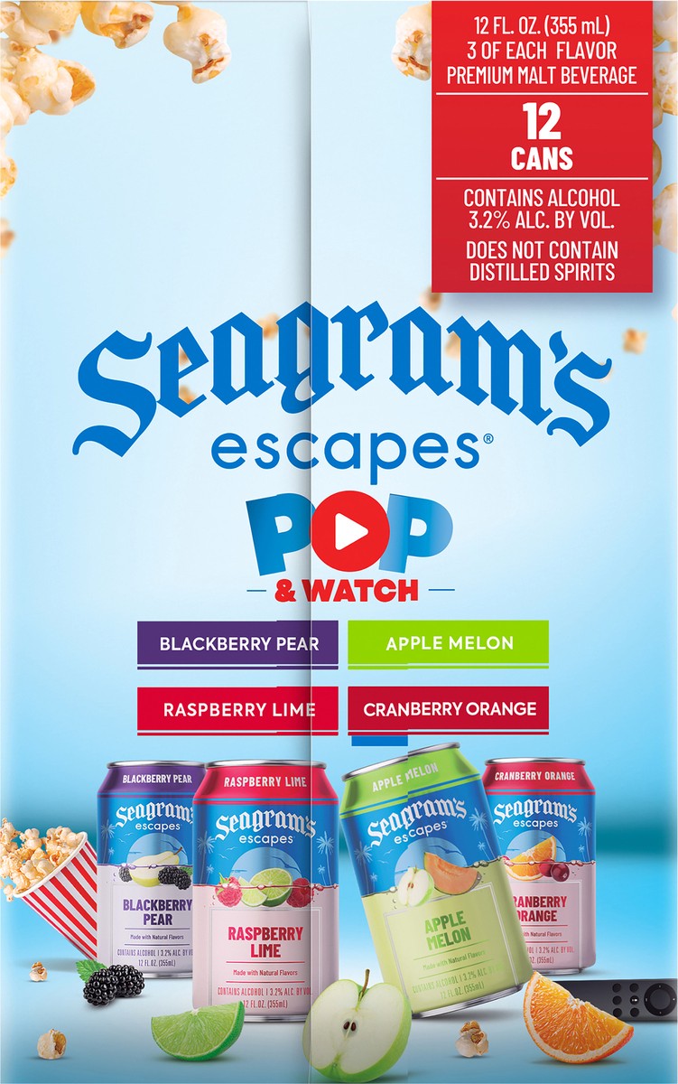 slide 7 of 9, Seagram's Italian Ice Variety Pack - 12pk/12oz cans, 144 fl oz