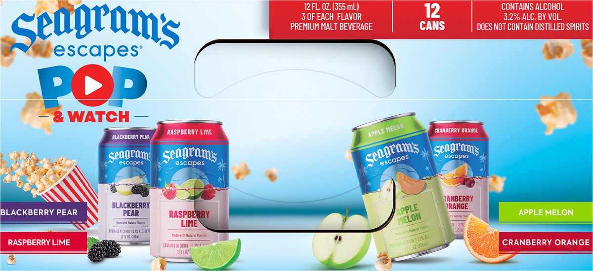 slide 6 of 9, Seagram's Italian Ice Variety Pack - 12pk/12oz cans, 144 fl oz