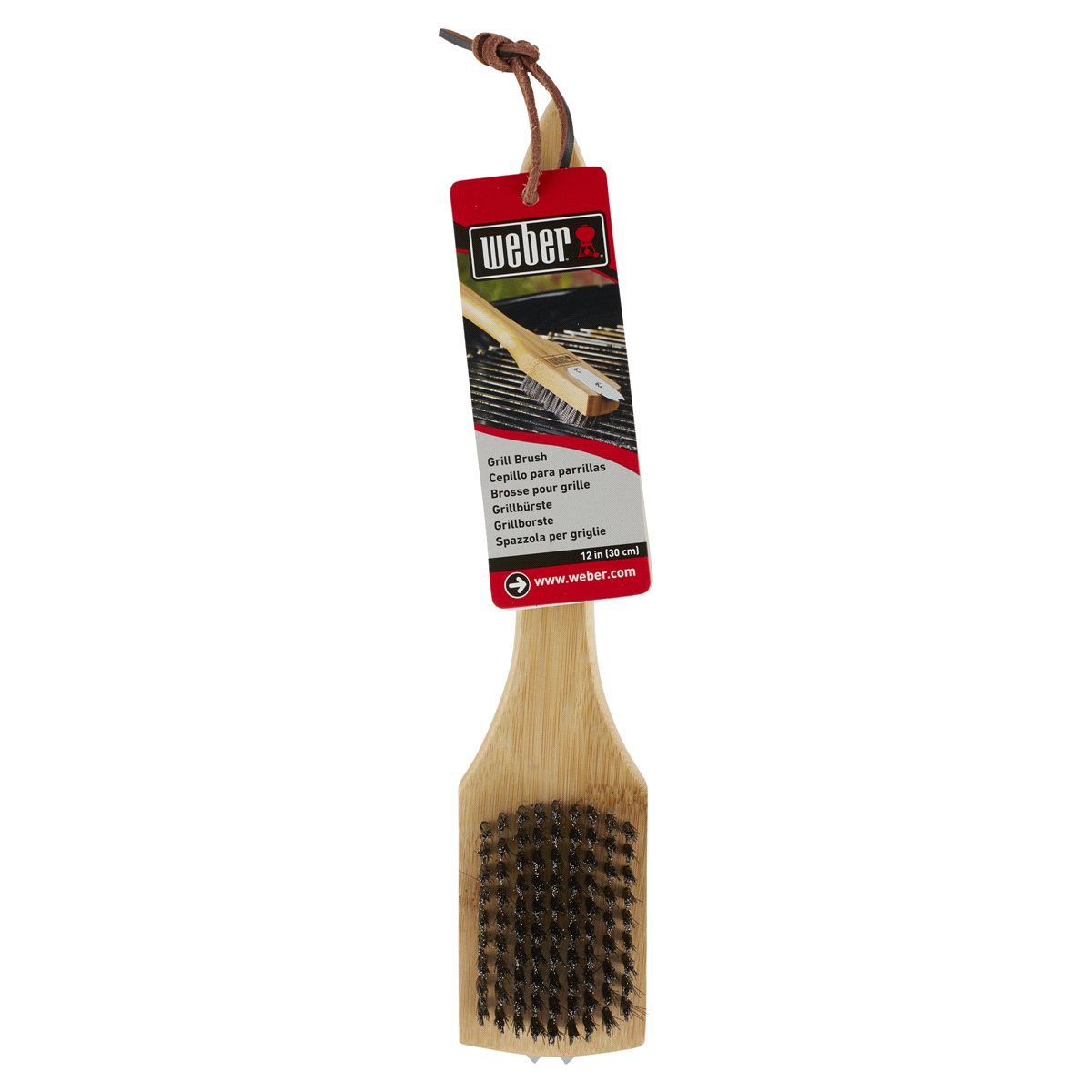 slide 1 of 1, Weber Bamboo Grill Brush, 12 in