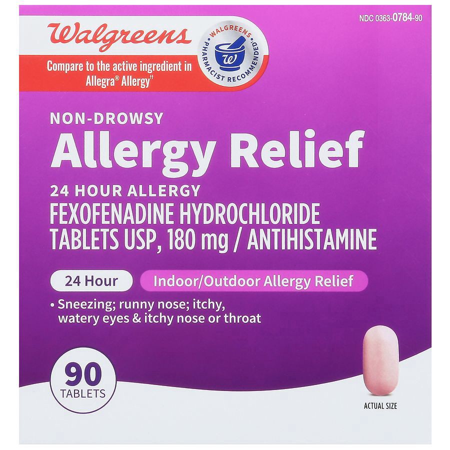 slide 2 of 4, Walgreens Wal-Fex 24 Hour Allergy Tablets, 90 ct