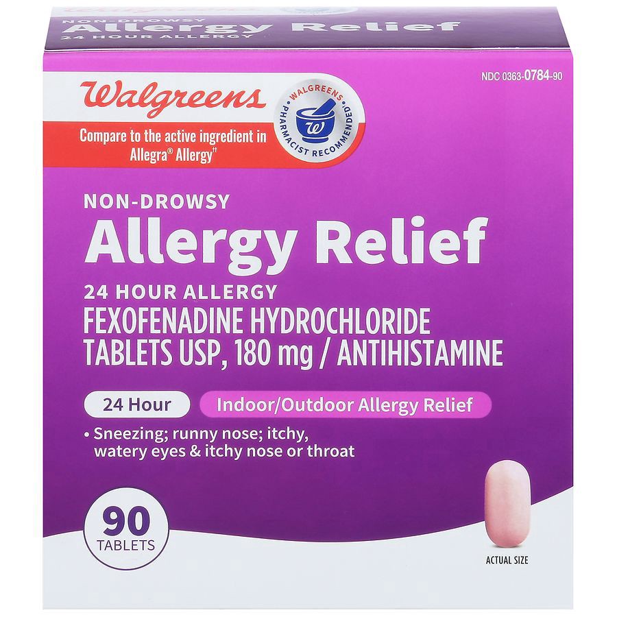 slide 1 of 4, Walgreens Wal-Fex 24 Hour Allergy Tablets, 90 ct