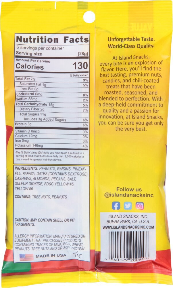 slide 2 of 2, Island Snacks Mix, High Energy, Value Size, 6 oz