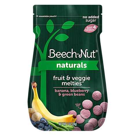 slide 1 of 1, Beech-Nut Melties Fruit & Veggie Banana Blueberry & Green Beans Pouch, 1 oz