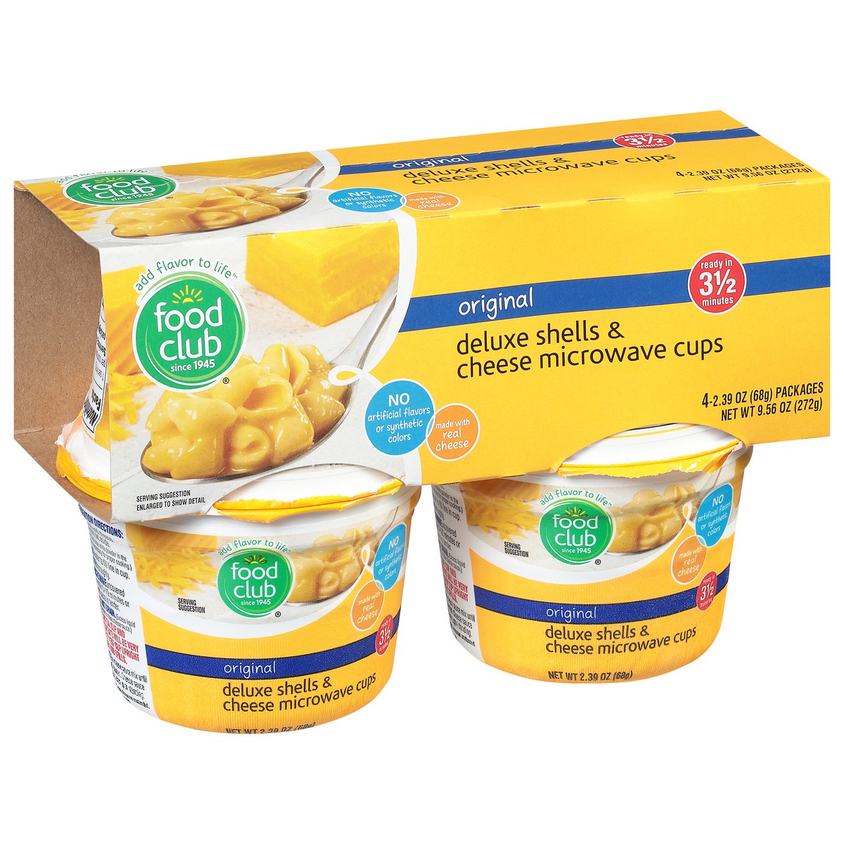 slide 2 of 11, Food Club Original Deluxe Shells & Cheese Microwave Cups, 9.56 oz