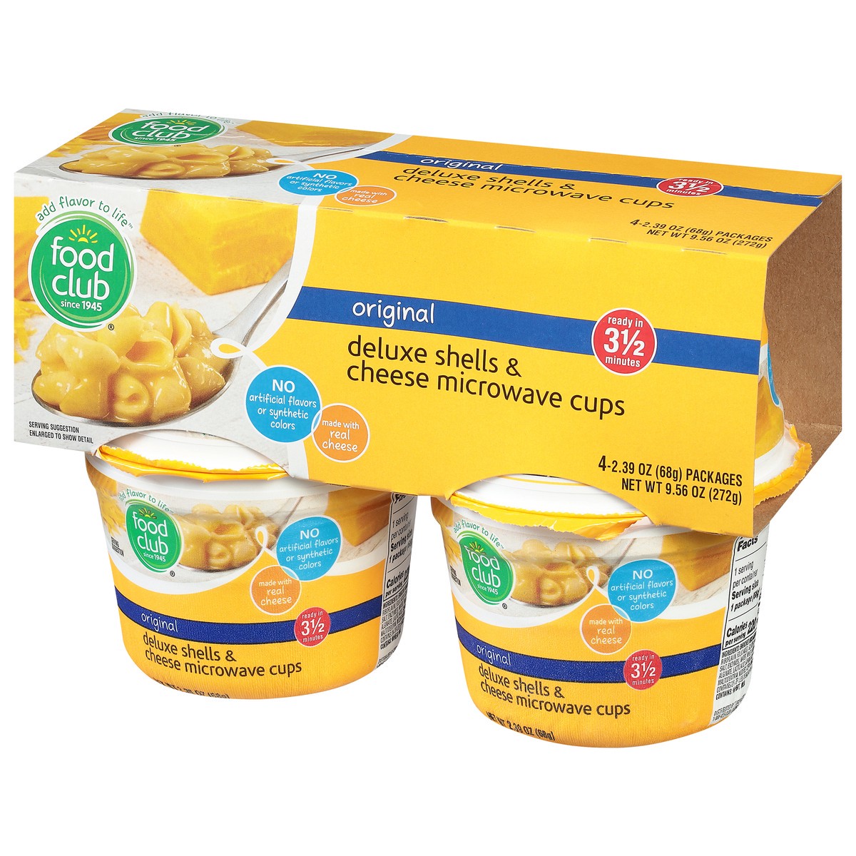 slide 3 of 11, Food Club Original Deluxe Shells & Cheese Microwave Cups, 9.56 oz