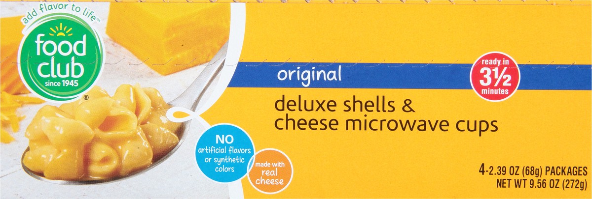 slide 6 of 11, Food Club Original Deluxe Shells & Cheese Microwave Cups, 9.56 oz