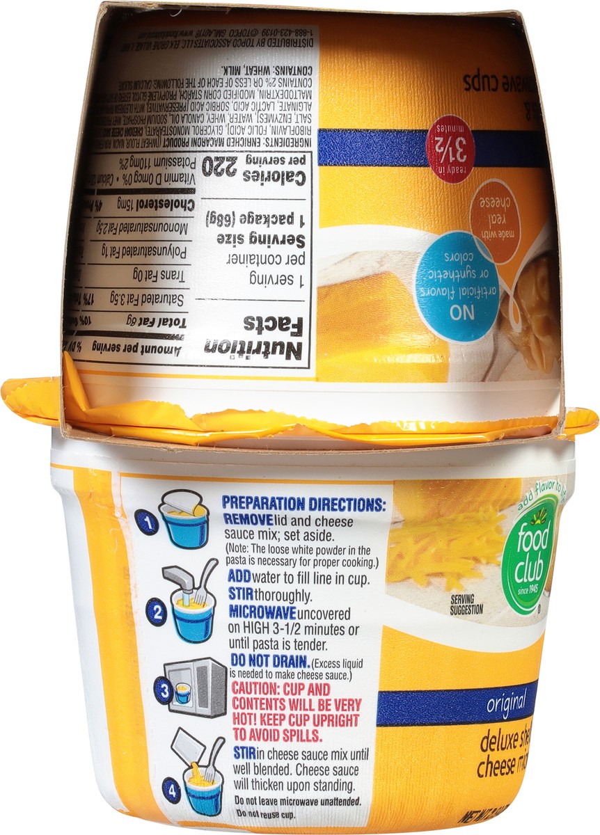 slide 7 of 11, Food Club Original Deluxe Shells & Cheese Microwave Cups, 9.56 oz