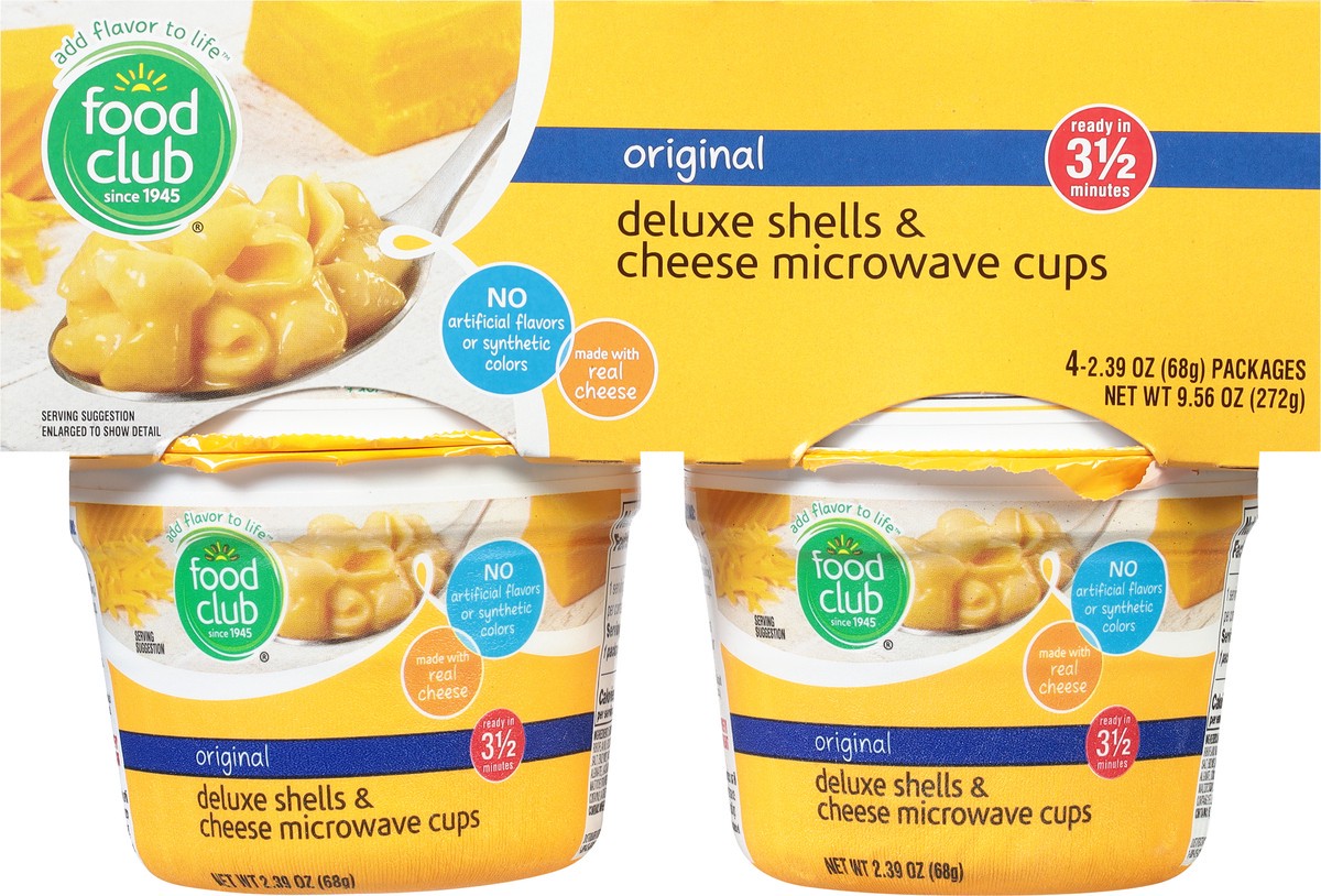 slide 9 of 11, Food Club Original Deluxe Shells & Cheese Microwave Cups, 9.56 oz