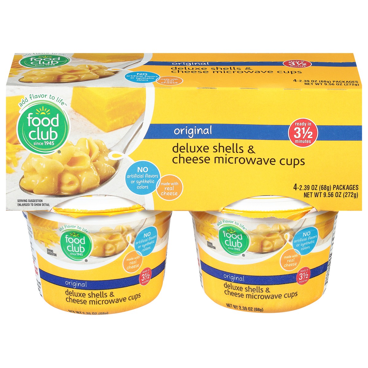 slide 11 of 11, Food Club Original Deluxe Shells & Cheese Microwave Cups, 9.56 oz