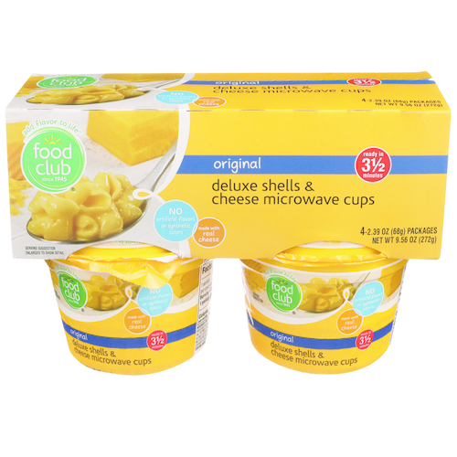 slide 1 of 1, Food Club Original Deluxe Shells & Cheese Microwave Cups, 9.56 oz