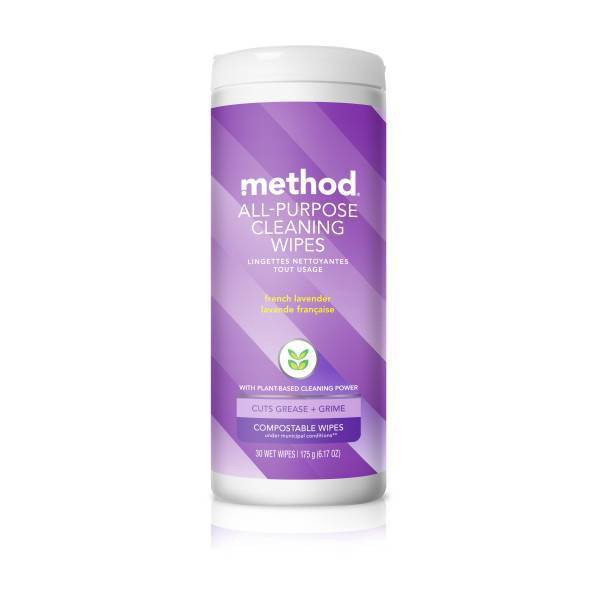 slide 1 of 6, method All-Purpose Cleaning Wipes, Lavender, 30 ct; 6.17 oz