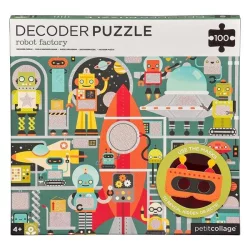 Petit Collage Decoder Puzzle Robot Factory 100-Piece