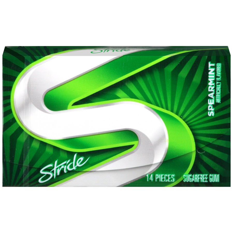 slide 1 of 7, Stride Spearmint Sugar-Free Gum, 14 ct