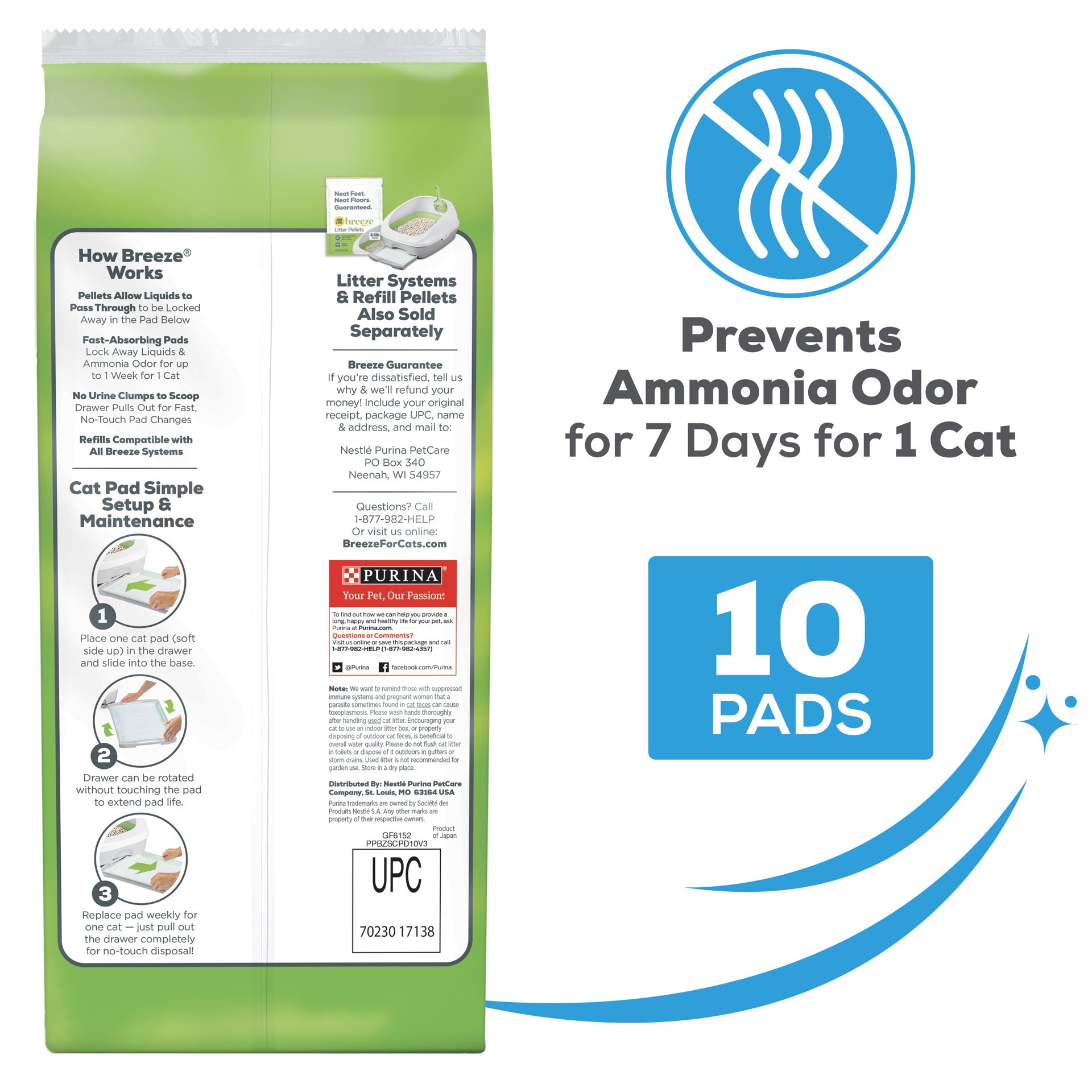 slide 5 of 9, Tidy Cats Breeze Litter System Cat Pad Refills 10ct. Pack Tidy Cats Cat Litter Pads, 1.12 lb