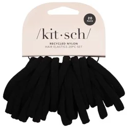 Kitsch Black Recycled Nylon Hair Elastics 20 ea