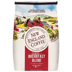 New England Coffee Ground 100% Arabica Medium Roast Breakfast Blend Coffee 20 oz