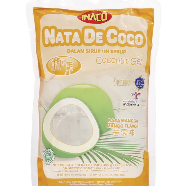 slide 1 of 1, Inaco Nata De Coco-Mango, 12.69 oz