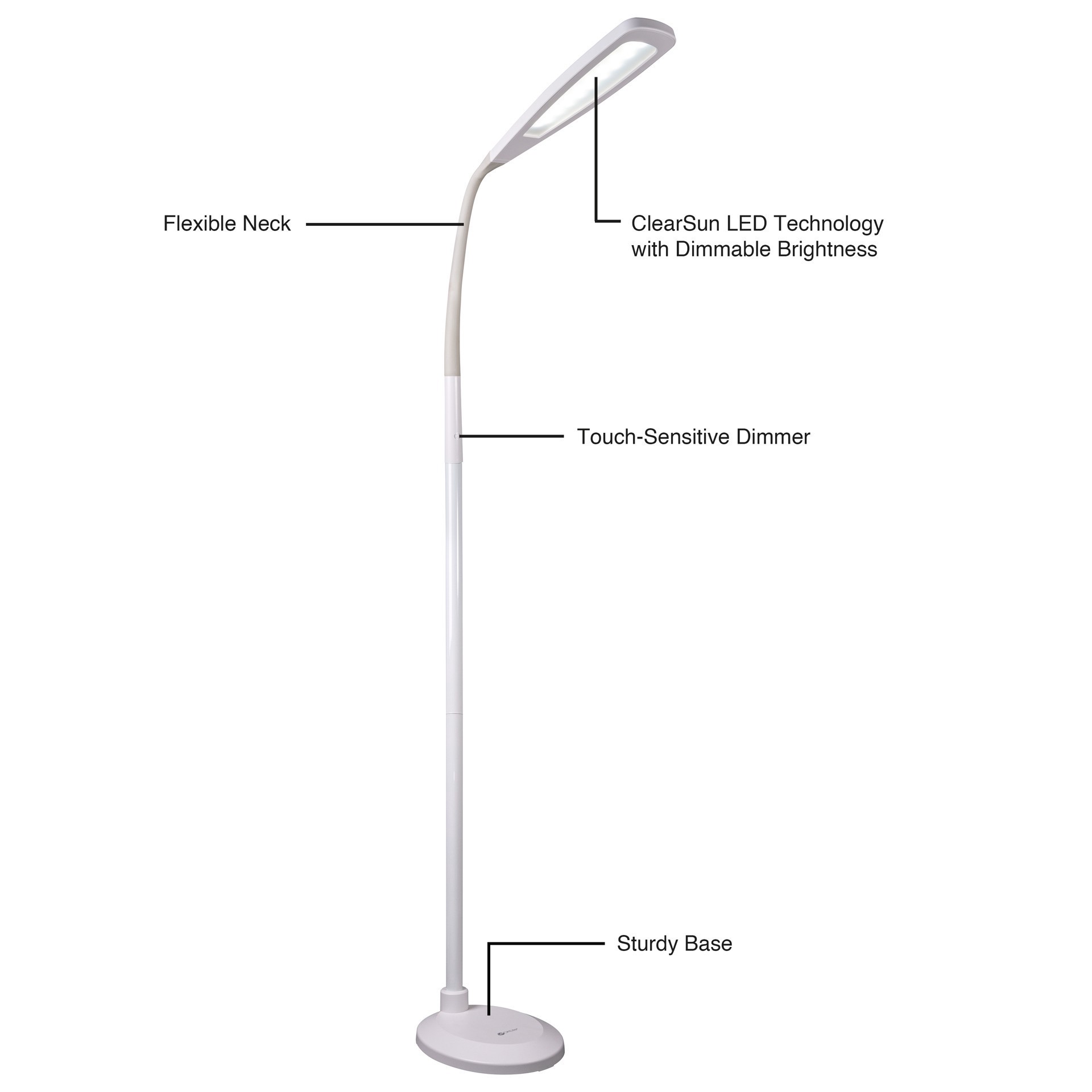 slide 2 of 8, Ott Lite Ottlite Natural Daylight Led Flex Floor Lamp, 0.375 in x 8 in