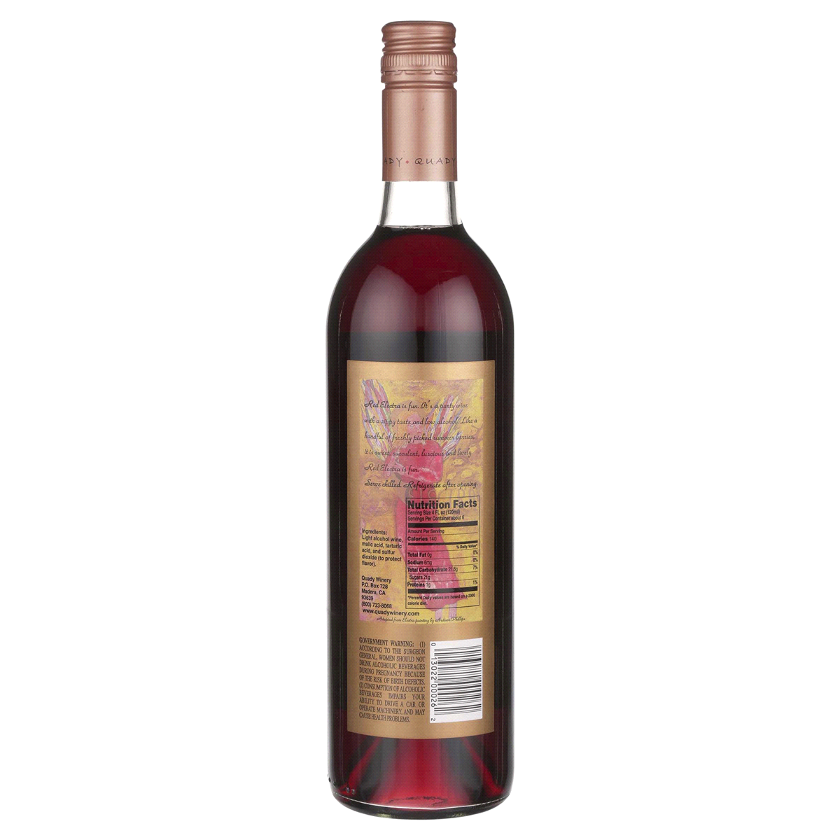 slide 5 of 5, Quady Winery Electra Red Dessert Wine, 750 ml