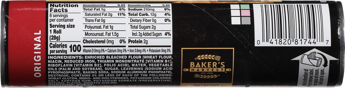 slide 8 of 9, Baker's Harvest Original Crescent Rolls 8 ea, 8 ct