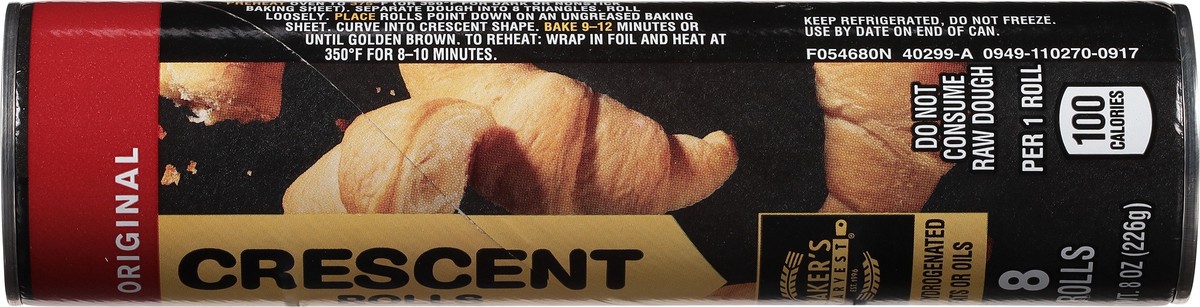 slide 3 of 9, Baker's Harvest Original Crescent Rolls 8 ea, 8 ct