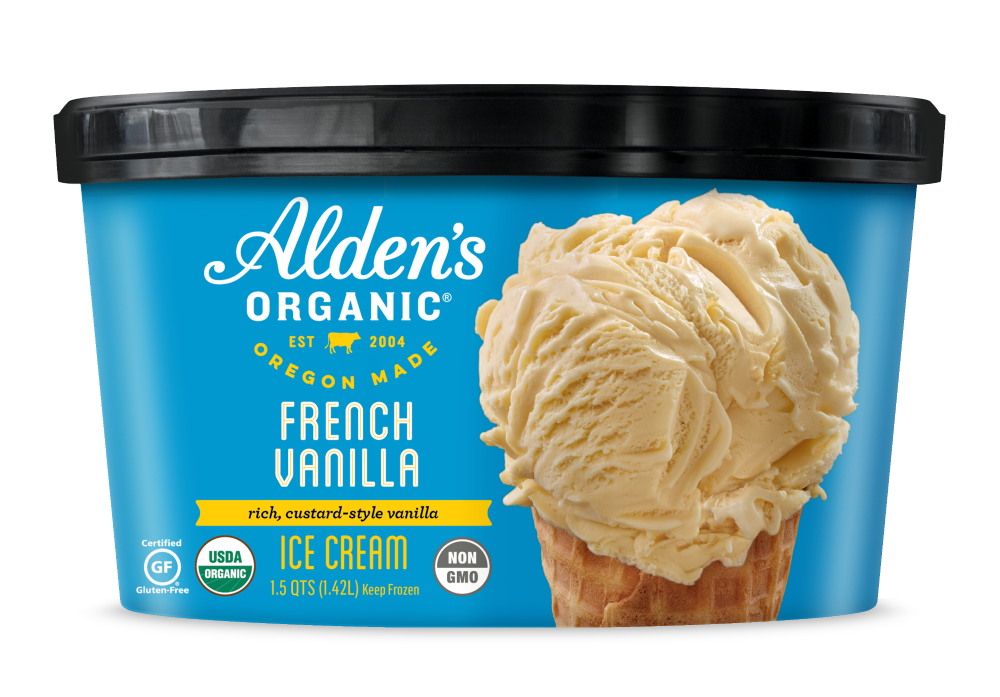 slide 1 of 9, Aldens Organic Organic French Vanilla Ice Cream, 48 fl oz