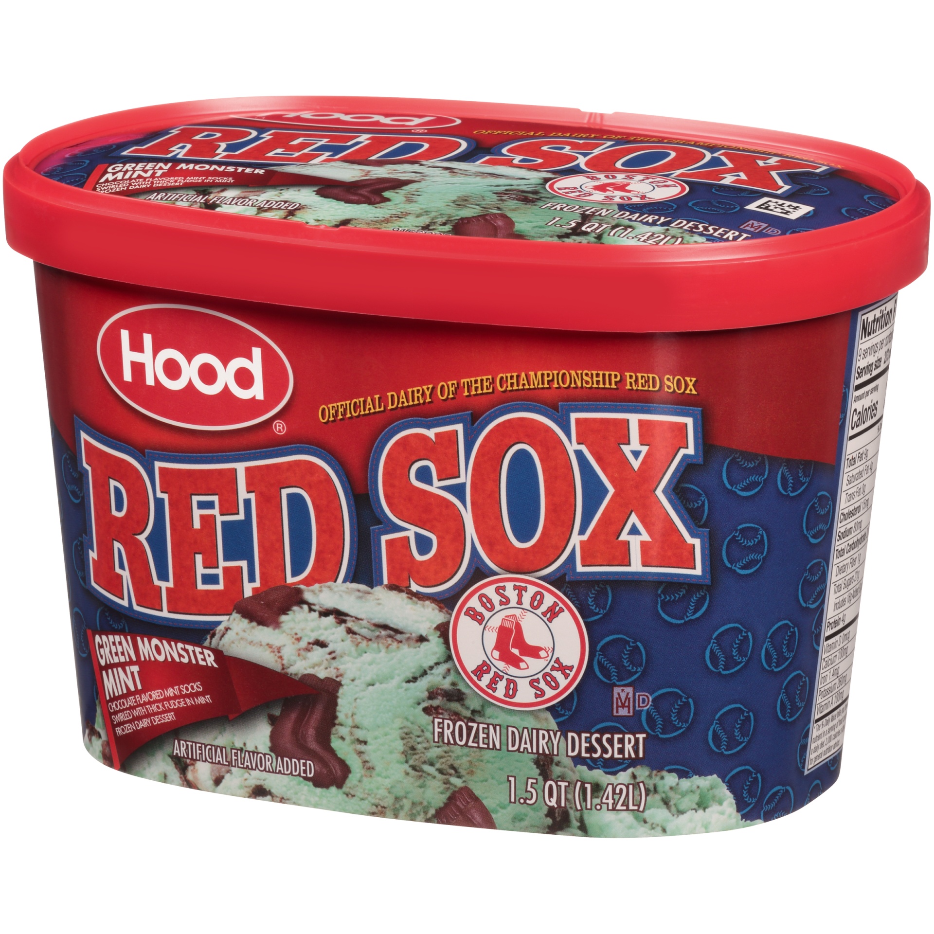 slide 3 of 7, Hood Red Sox Green Monster Mint Frozen Dairy Dessert, 1.5 qt