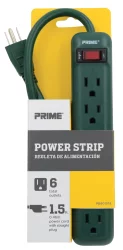 Prime Wire & Cable 6-Outlet Power Strip - Green