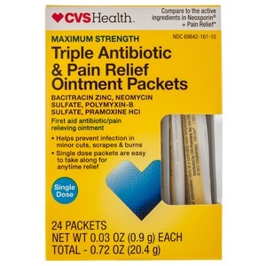 slide 1 of 1, CVS Health Antibiotic Ointment & Pain To Go, 24 ct; 0.72 oz