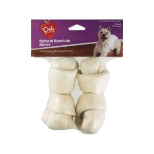 slide 1 of 1, Pet Central 5 Inch Natural Rawhide Bones, 2 ct