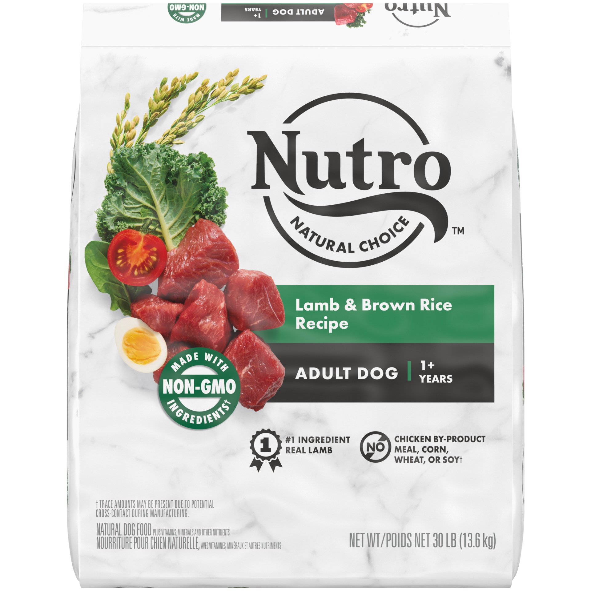 slide 1 of 7, Nutro Natural Choice Adult Dry Dog Food, Lamb & Brown Rice Recipe Dog Kibble, 30 lb