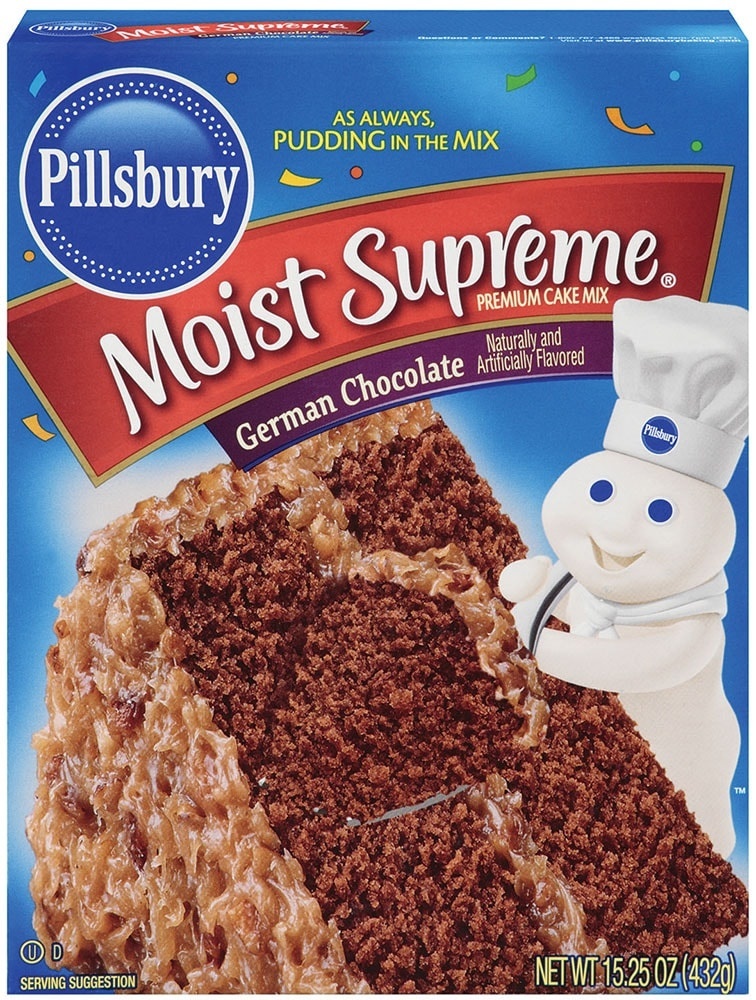 slide 1 of 1, Pillsbury Moist Supreme Cake Mix German Chocolate, 15.25 oz