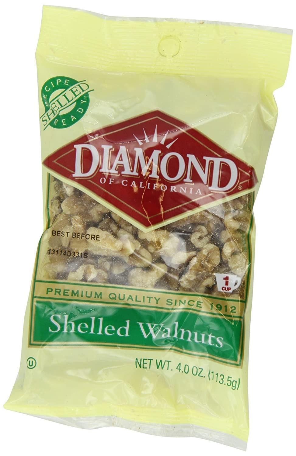 slide 1 of 1, Diamond Nuts Organic Shelled Walnuts, 4 oz