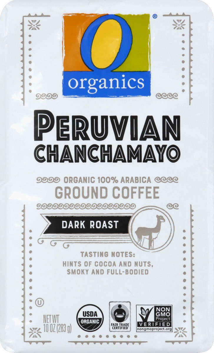slide 4 of 7, O Organics Dark Roast Ground Coffee, 10 oz