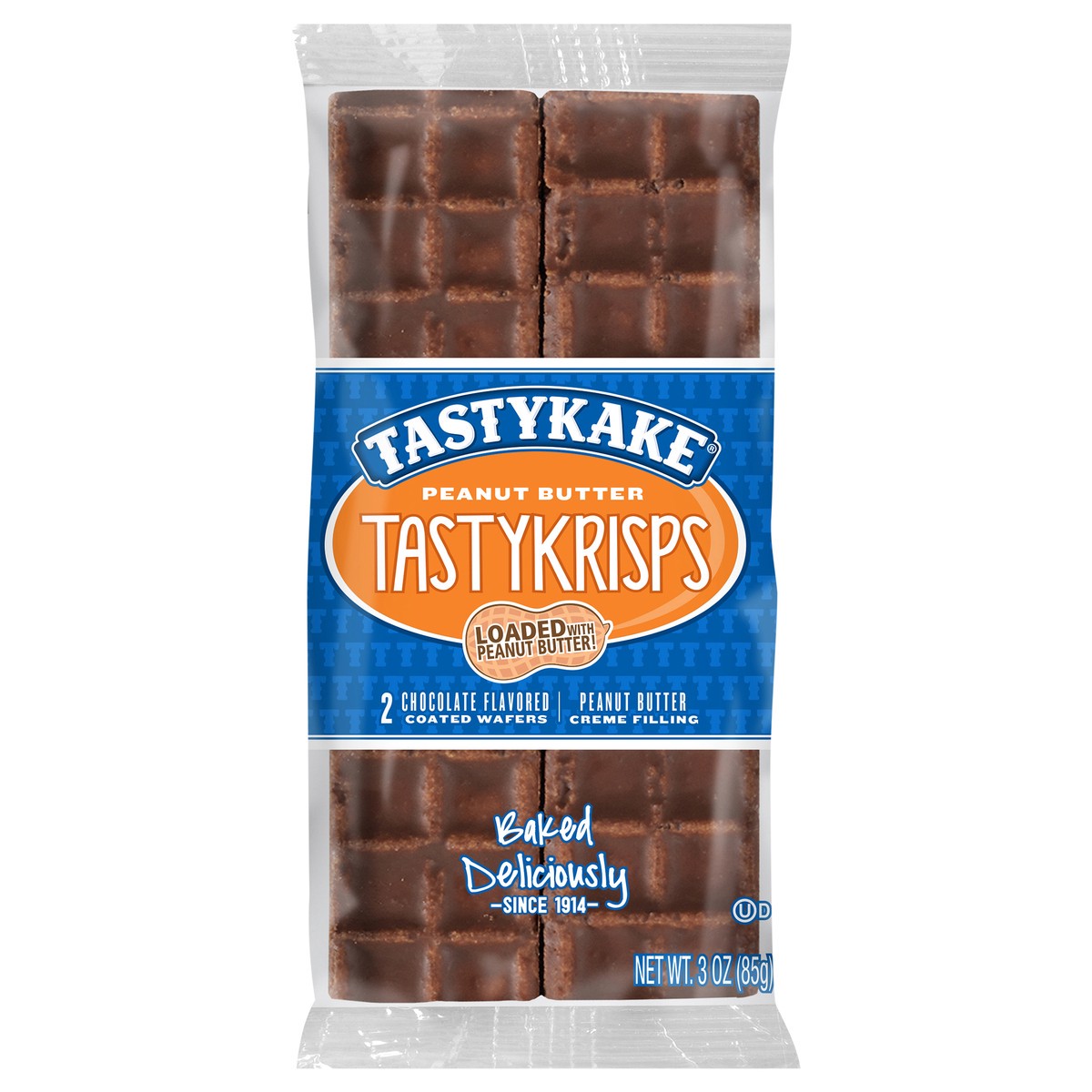 slide 1 of 7, Tastykake TastyKrisps Peanut Butter Creme Filling Chocolate Coated Wafers 2 ct Pack, 2 ct