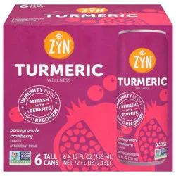 Zyn Turmeric Wellness Pomegranate Cranberry Flavor Antioxidant Drink - 6 x 12 fl oz
