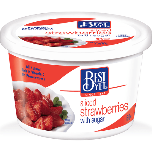 slide 1 of 1, Best Yet Strawberries Sliced Tub, 16 oz