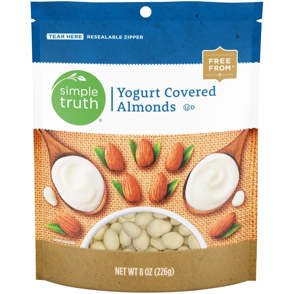 slide 1 of 1, Simple Truth Yogurt Covered Almonds, 8 oz