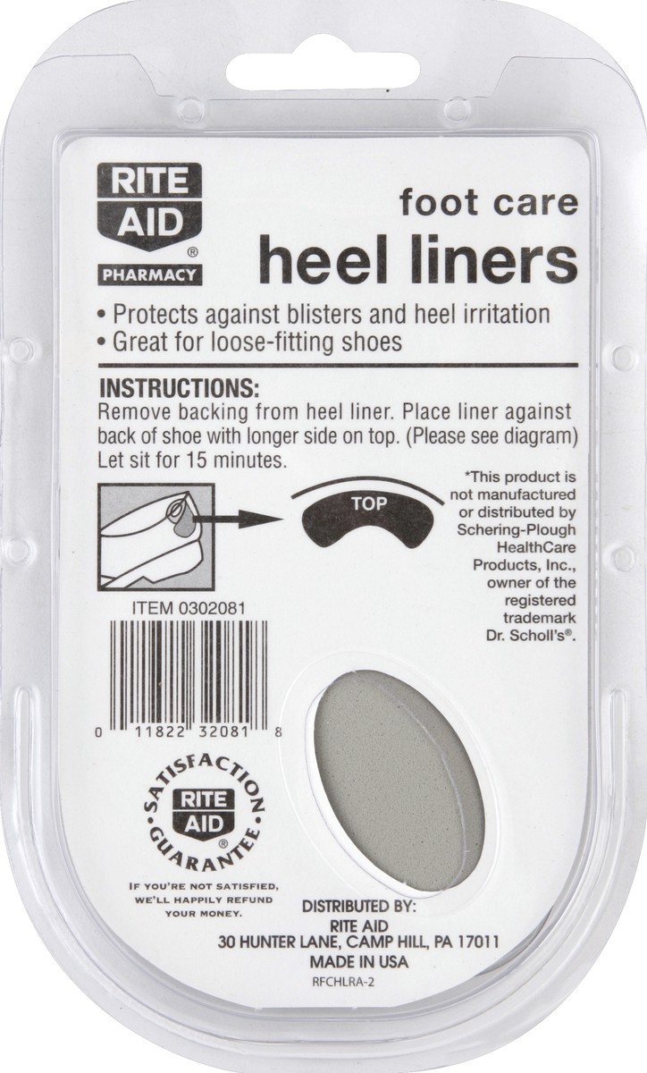 slide 3 of 3, Rite Aid Ra Heel Liners 1Pr, 1 ct