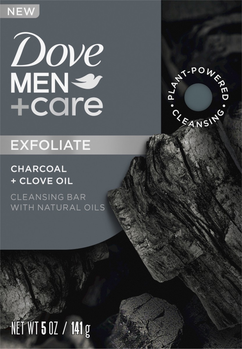 slide 8 of 9, Dove Men+Care 5 oz Cleansing Bar Soap Charcoal + Clove Oil, 5 oz