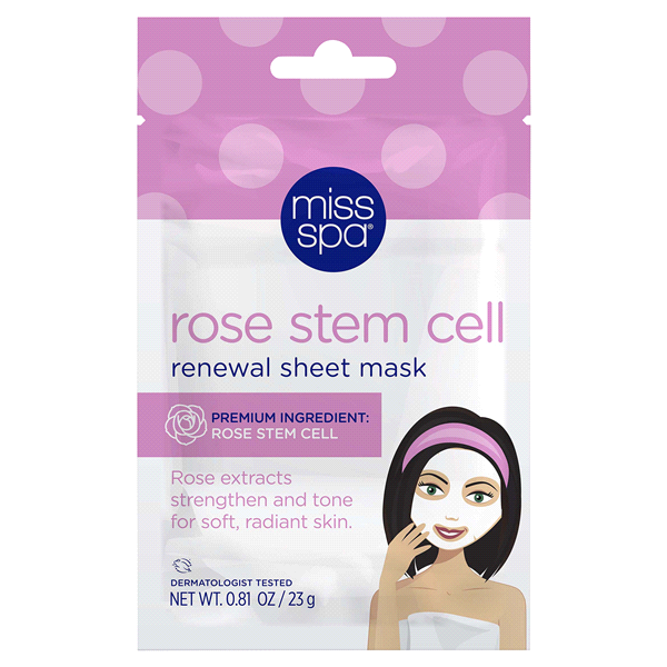 slide 1 of 1, Miss Spa Rose Stem Cell Renewal Sheet Mask, 0.81 oz
