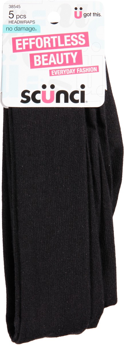 slide 5 of 9, scünci Effortless Beauty Wide Headwrap Black, 5 ct