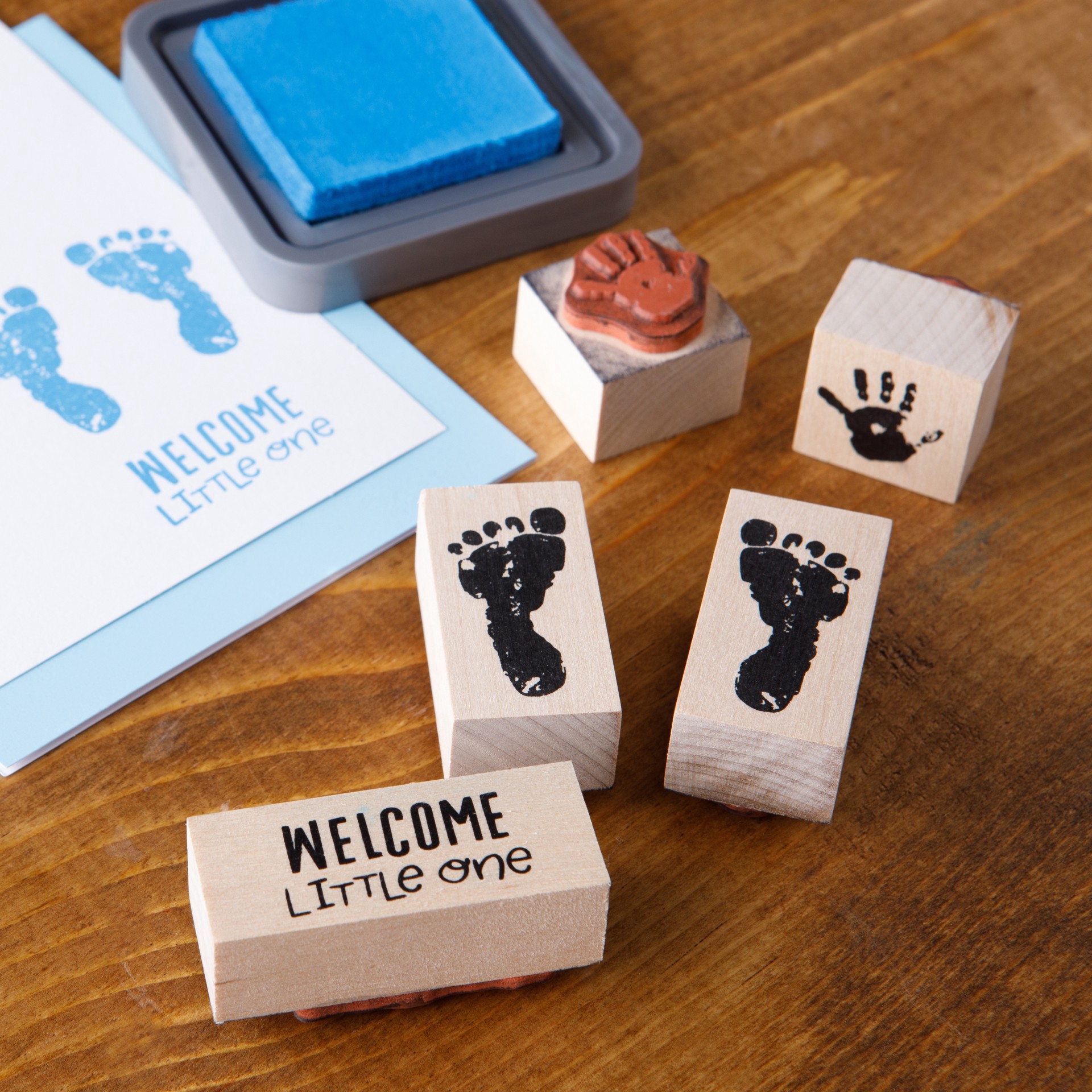 slide 6 of 7, Baby Prints Wood Stamp Set By Recollections, 4 in x 2 in x 1 in