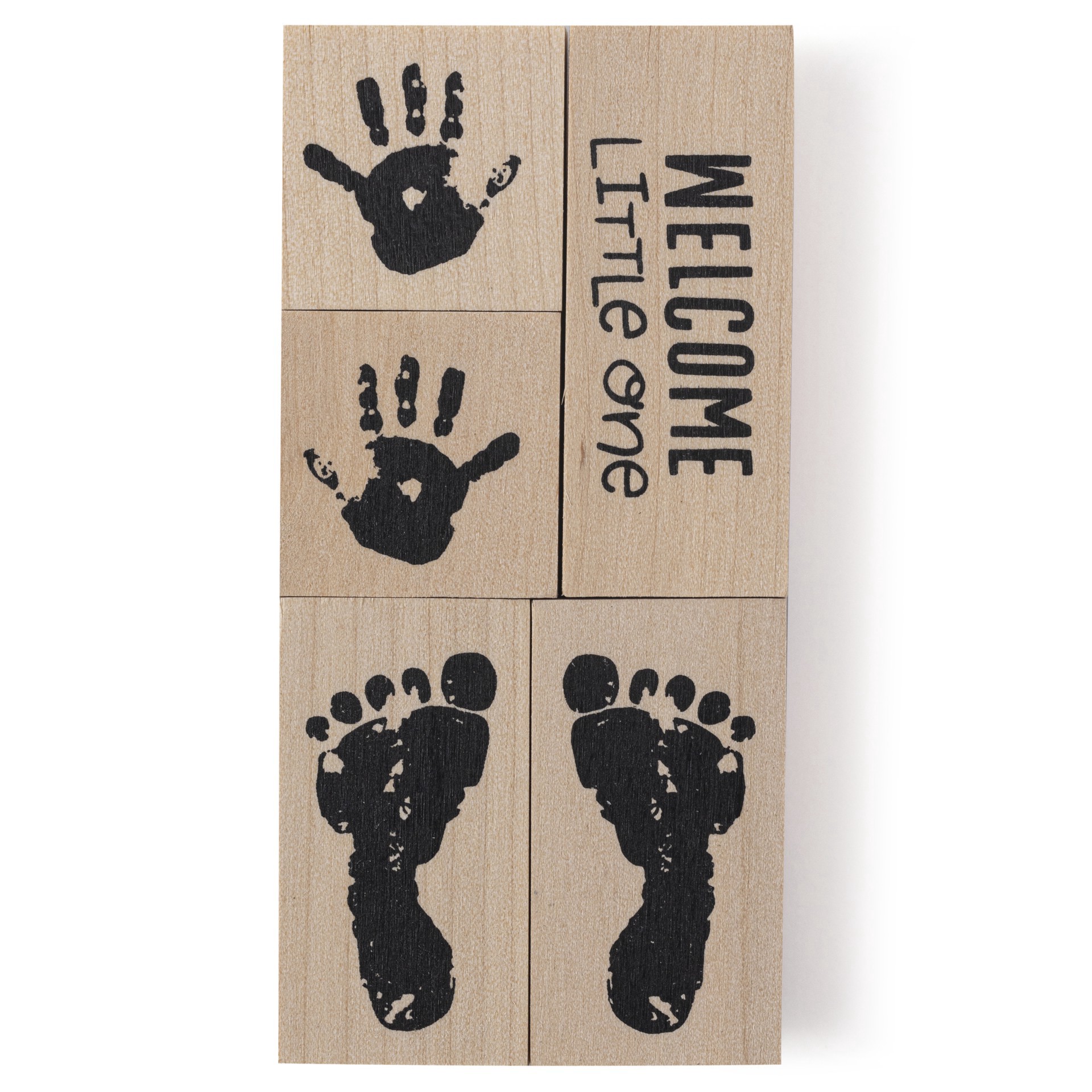 slide 7 of 7, Baby Prints Wood Stamp Set By Recollections, 4 in x 2 in x 1 in