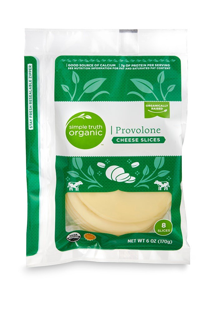 slide 1 of 1, Simple Truth Organic Provolone Cheese Slices, 6 oz